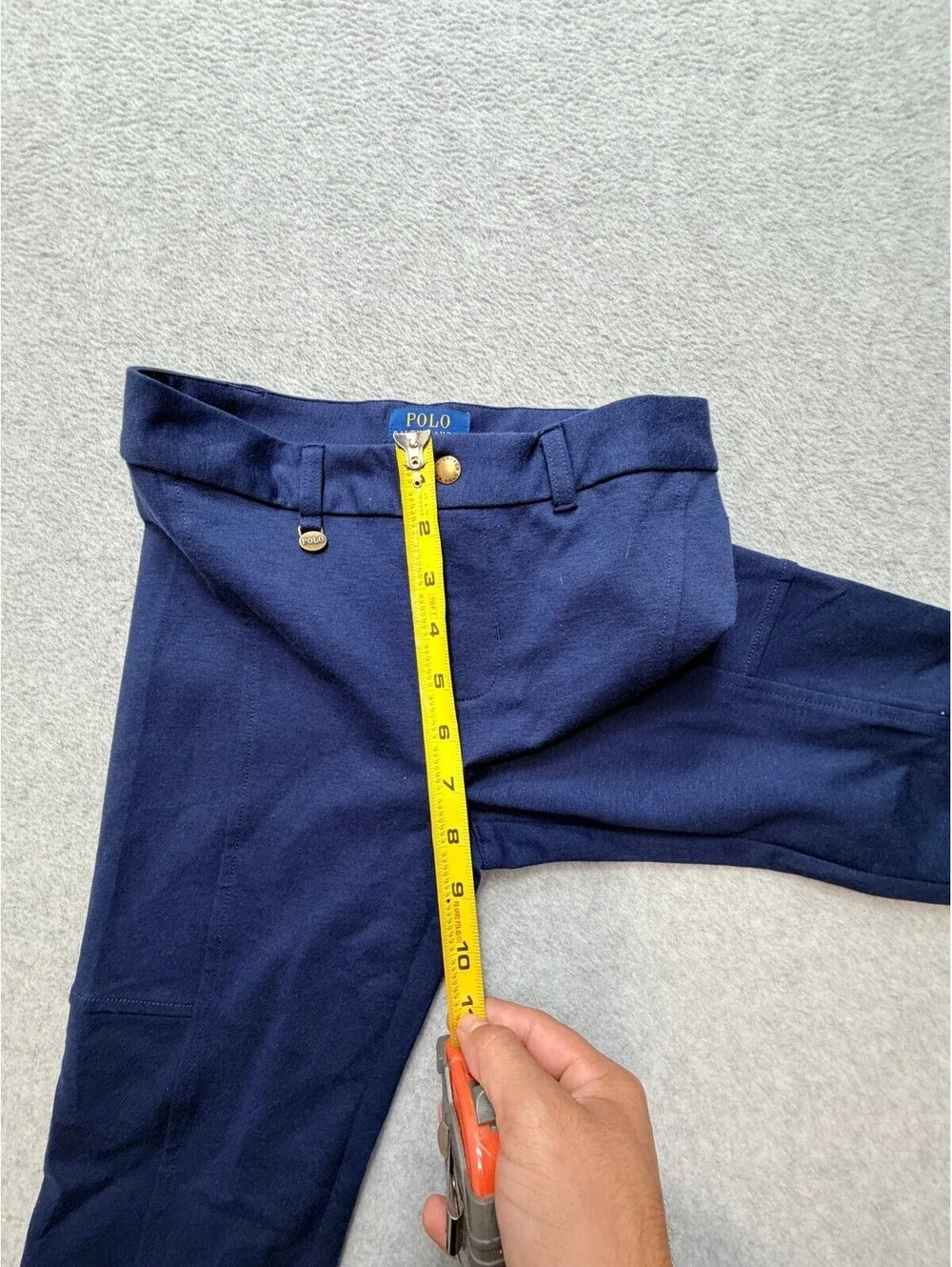 Polo Ralph Lauren Boys Jodhpurs Equestrian Riding Pants M 8-10 Navy Gold Button